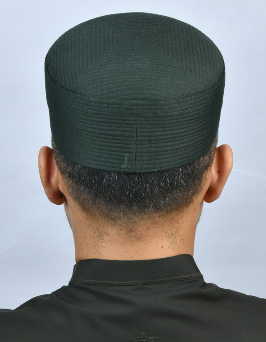 Polyester Sage Green Cap - J. Junaid Jamshed