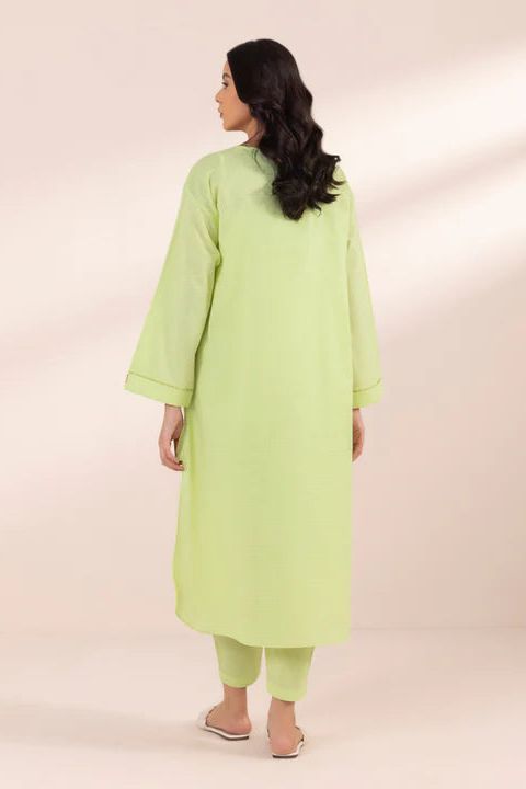 Yarn Dyed Lime Green Stitched Suit - Sapphire