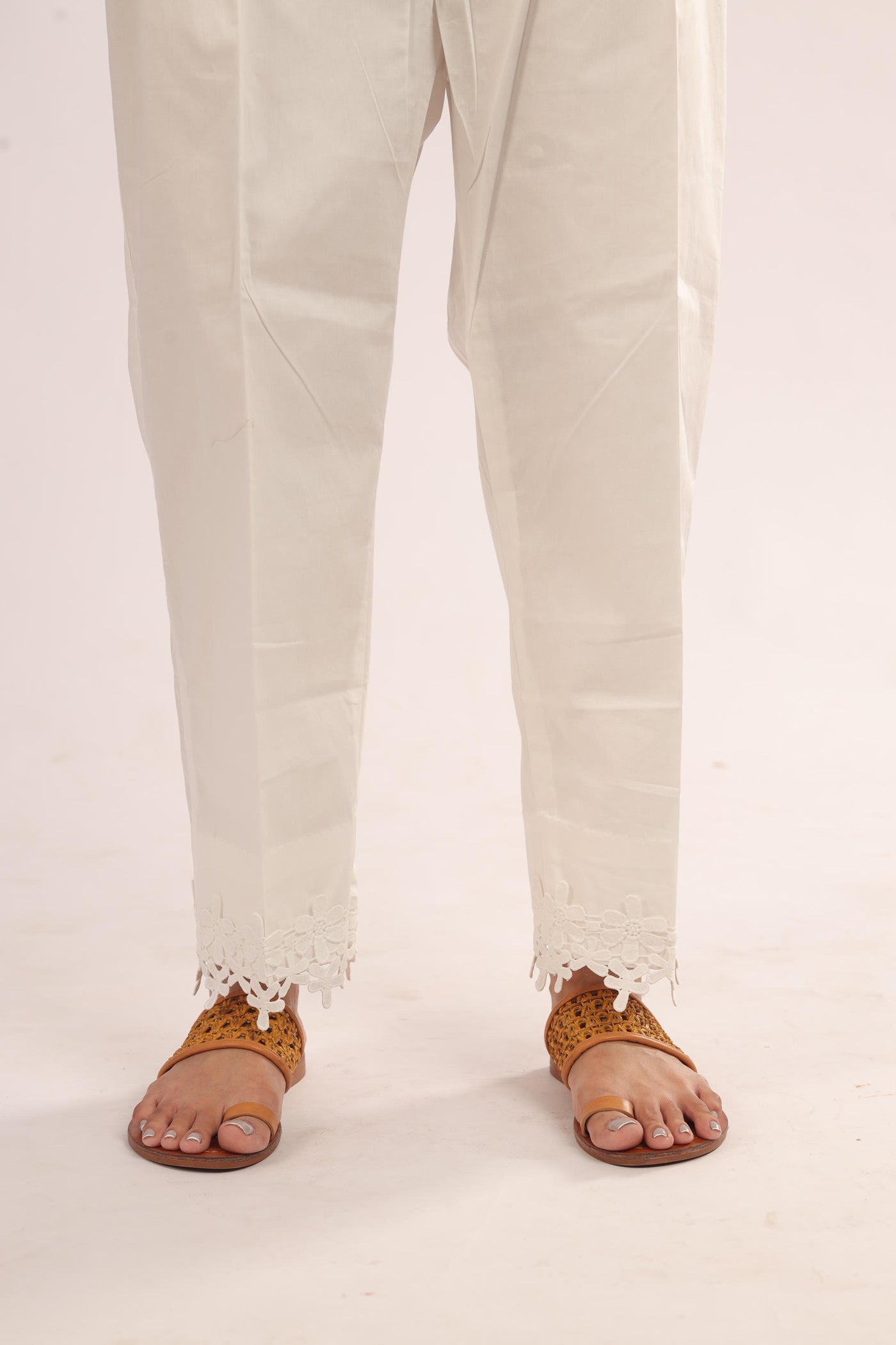Cotton Off White Trouser - Stonez