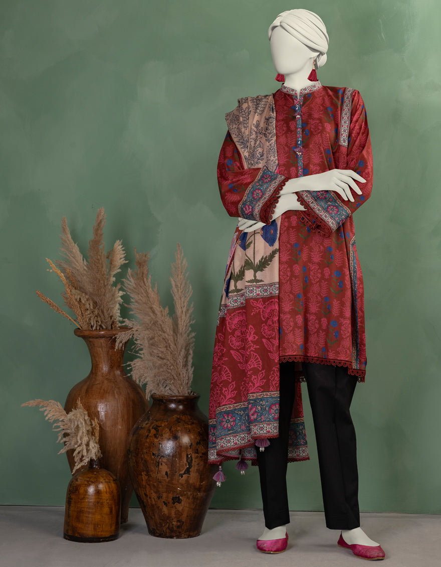 Lawn Multicolor Unstitched Suit - J. Junaid Jamshed