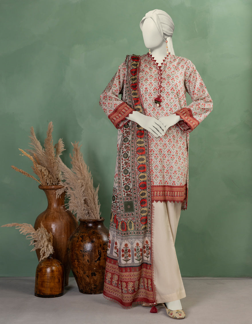 Lawn Multicolor Unstitched Suit - J. Junaid Jamshed