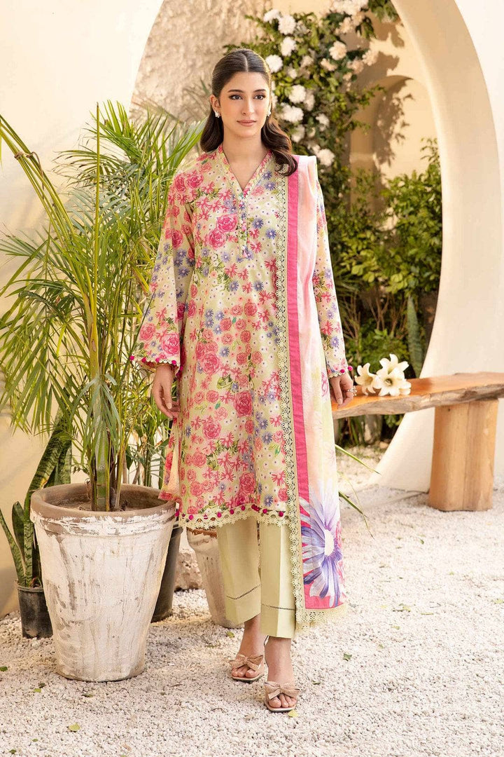 Printed Lawn Multi Stitched Suit - Maria B M Basics Elaheh Stitched