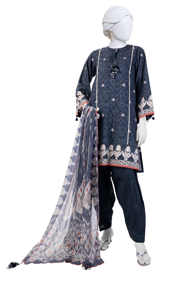 Cambric Multi Unstitched Suit - J. Junaid Jamshed