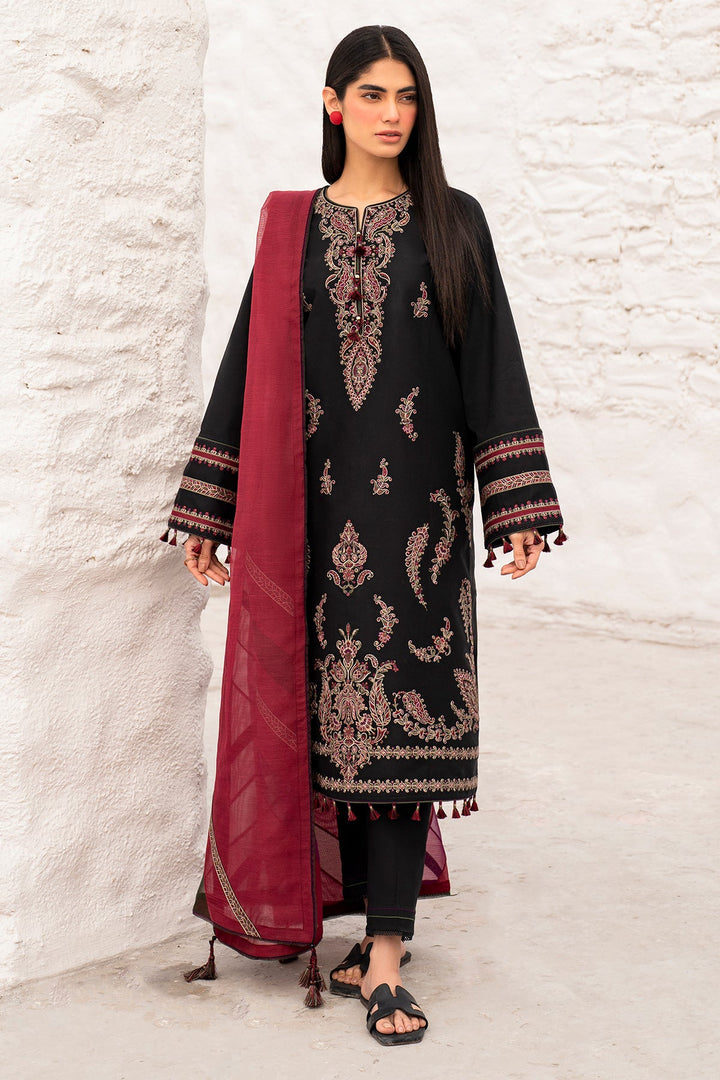 Lawn Black Stitched Suit - Jazmin