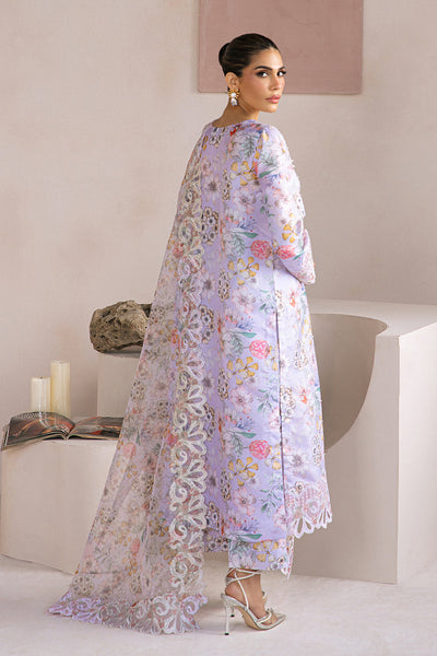 Tafetta print and Organza Lilac 3 Piece Suit - Vanya