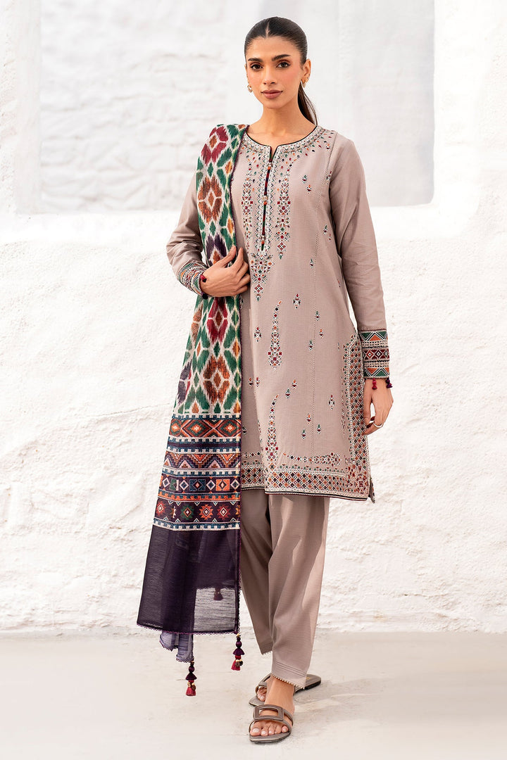 Lawn Grey Stitched Suit - Jazmin