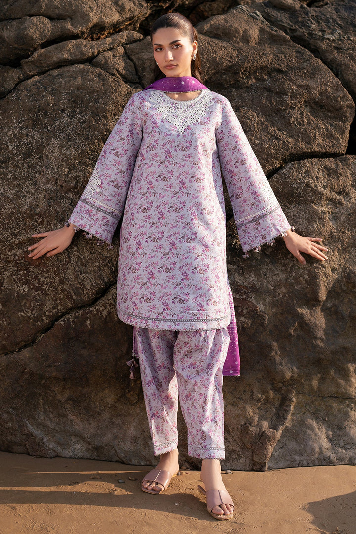 Lawn Purple Stitched Suit - Jazmin