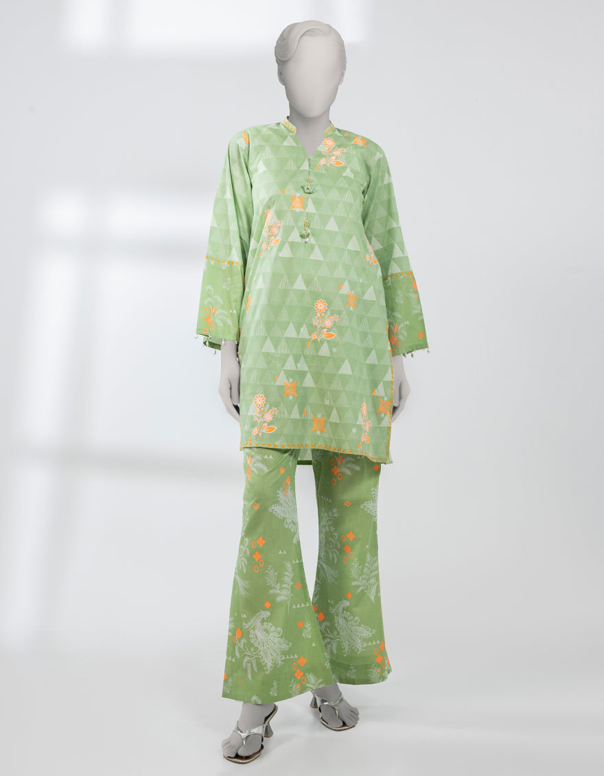 Lawn Green Unstitched Suit - J. Junaid Jamshed