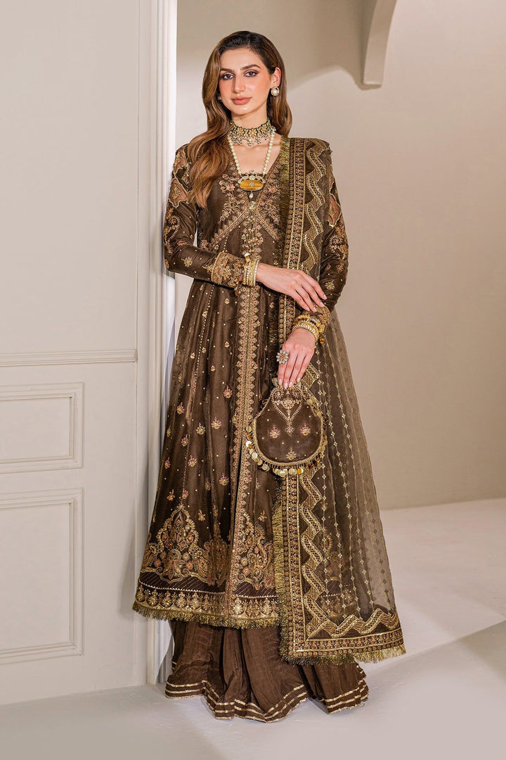 Embroidered Velvet Mehndi Stitched Suit - Baroque
