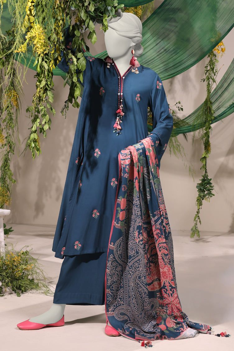 Linen Blue Unstitched Suit J. Junaid Jamshed Janan