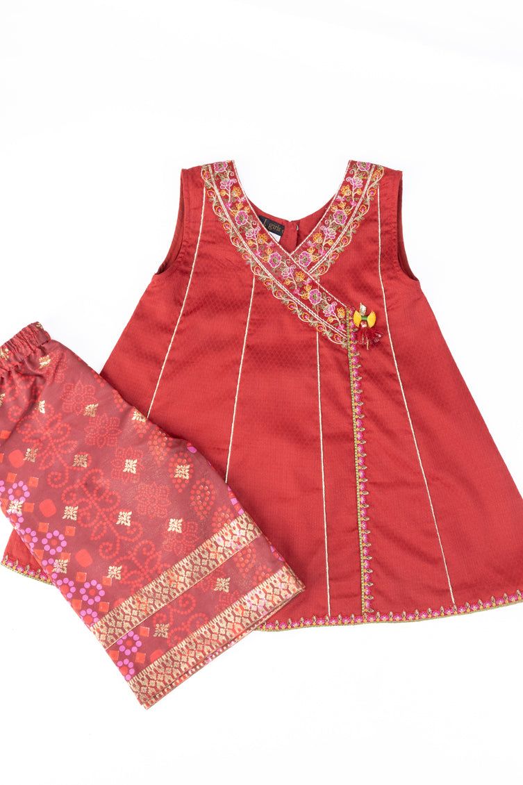 Dobby Red Stitched Suit - J. Junaid Jamshed