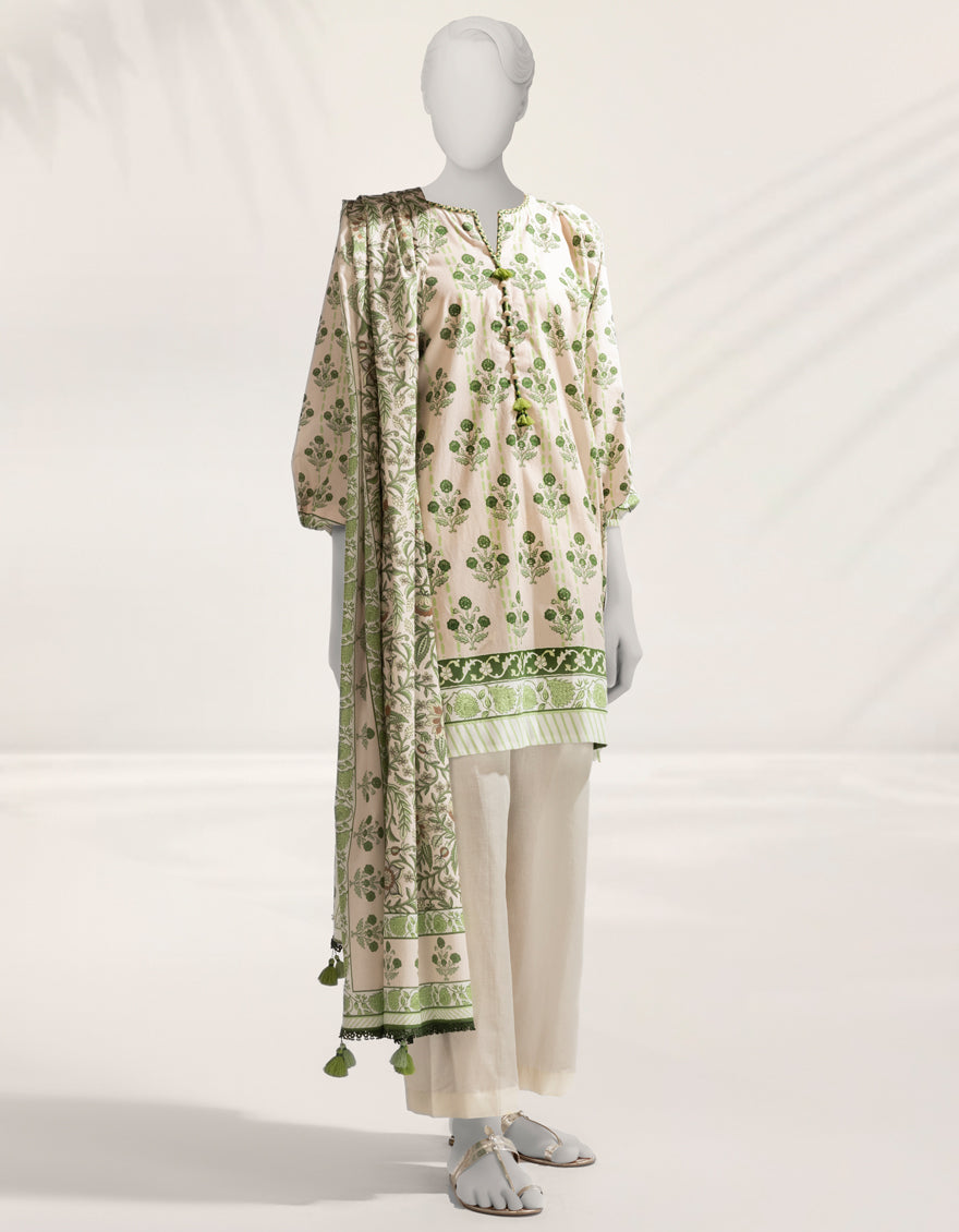 Cambric Multicolor Unstitched Suit - J. Junaid Jamshed