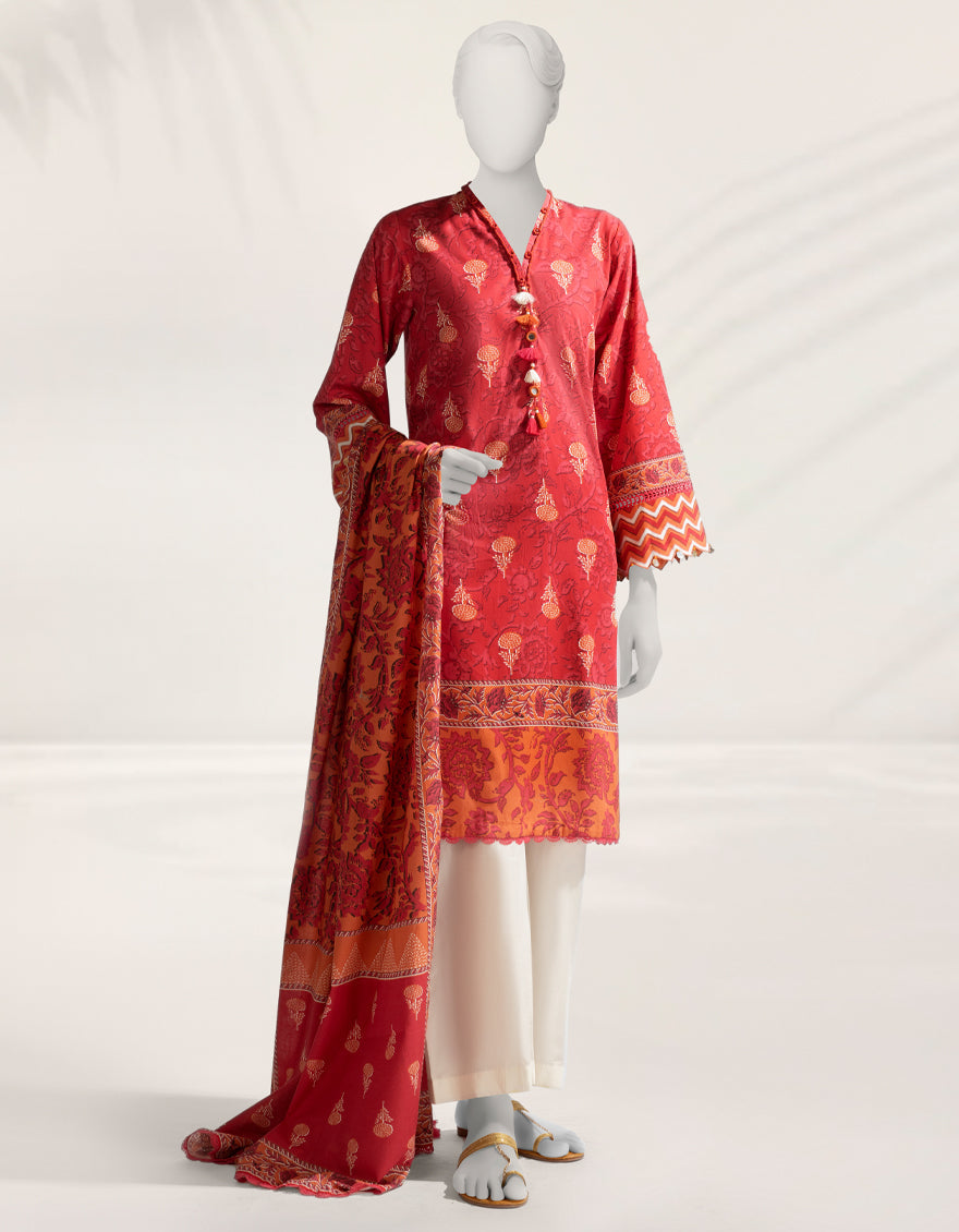 Cambric Multicolor Unstitched Suit - J. Junaid Jamshed