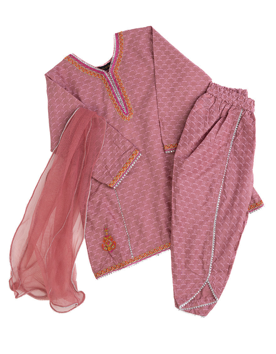 Lawn Pink Stitched Suit - J. Junaid Jamshed