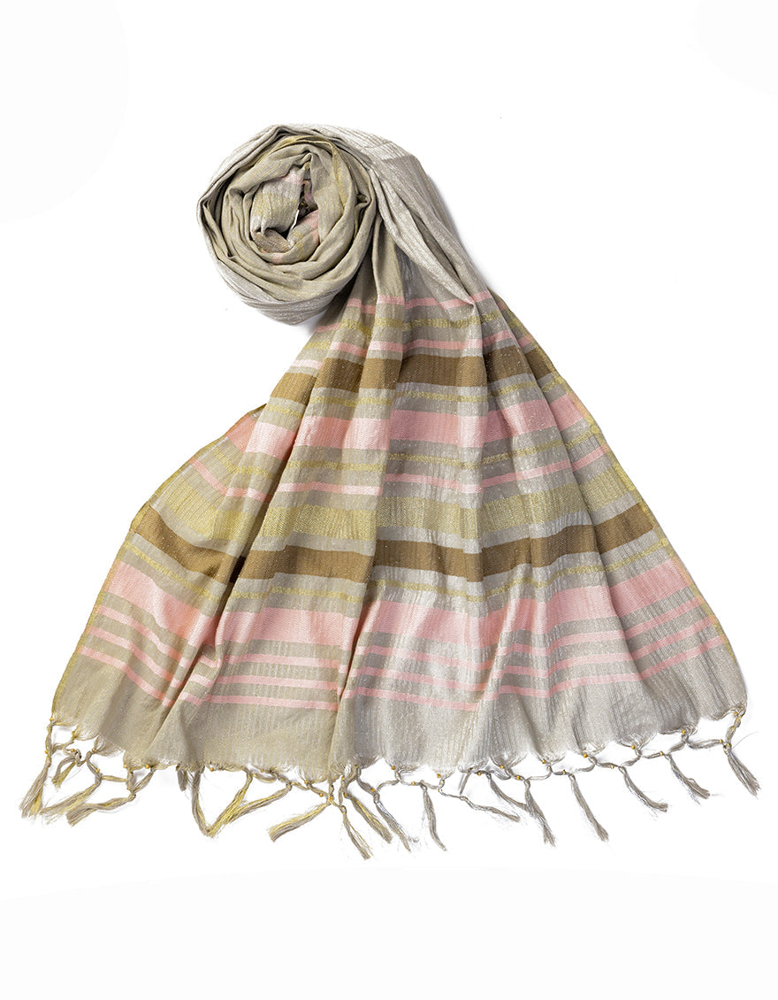 Jacquard Multicolor Dupatta - J. Junaid Jamshed