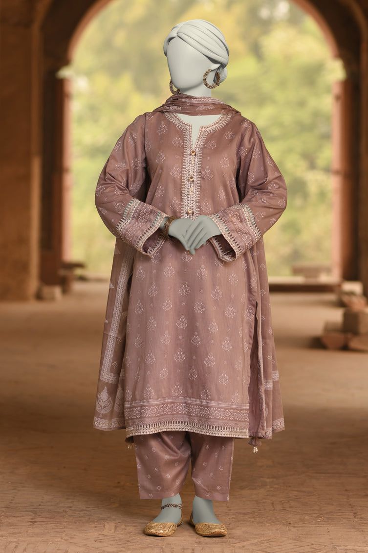Lawn Purple Unstitched Suit - J. Junaid Jamshed
