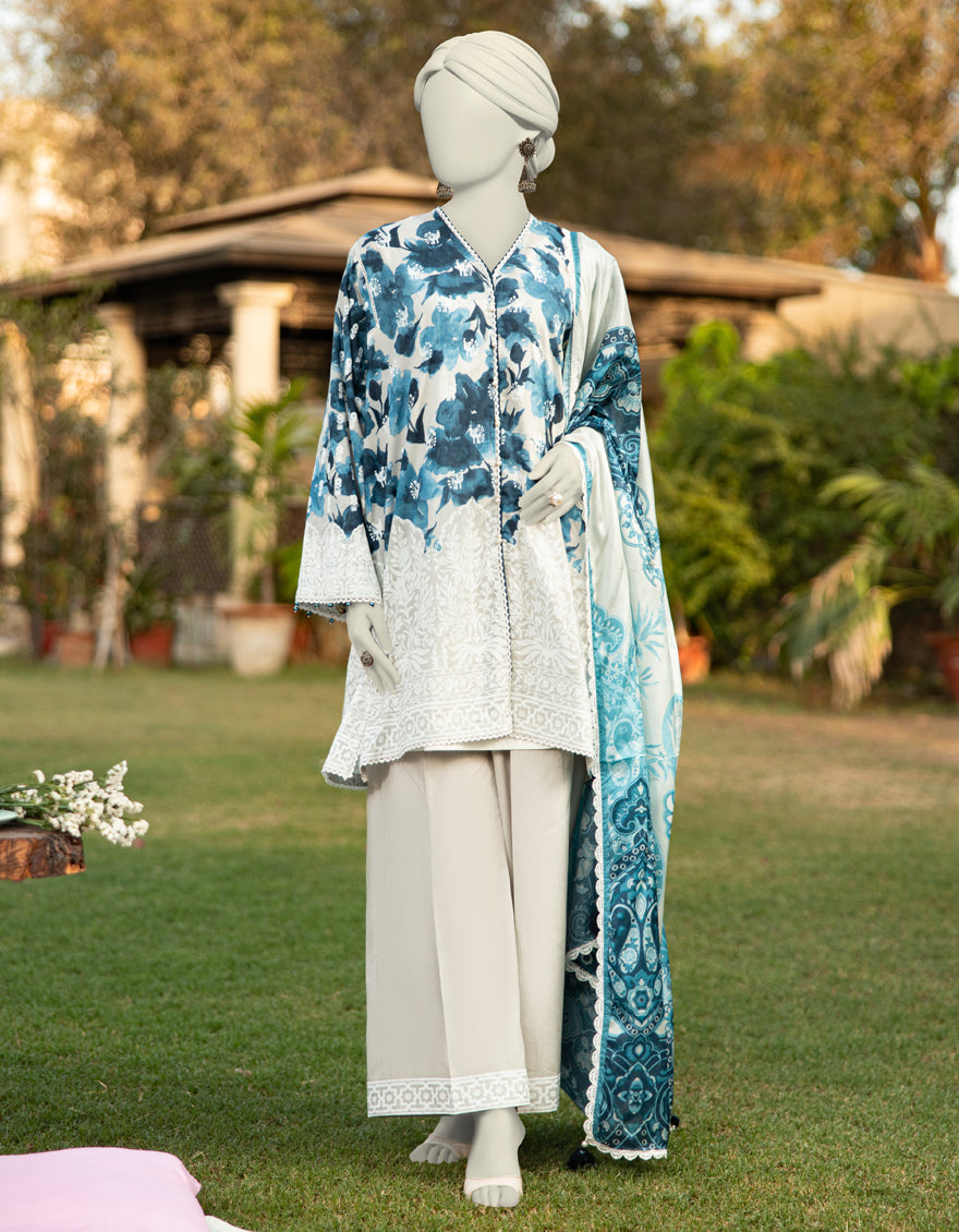 Lawn Multicolor Unstitched Suit - J. Junaid Jamshed