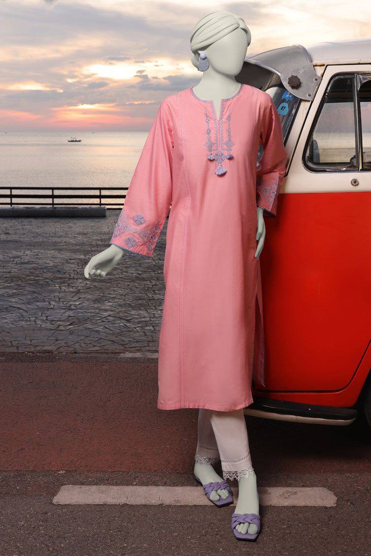 Lawn Pink Kurti - J. Junaid Jamshed