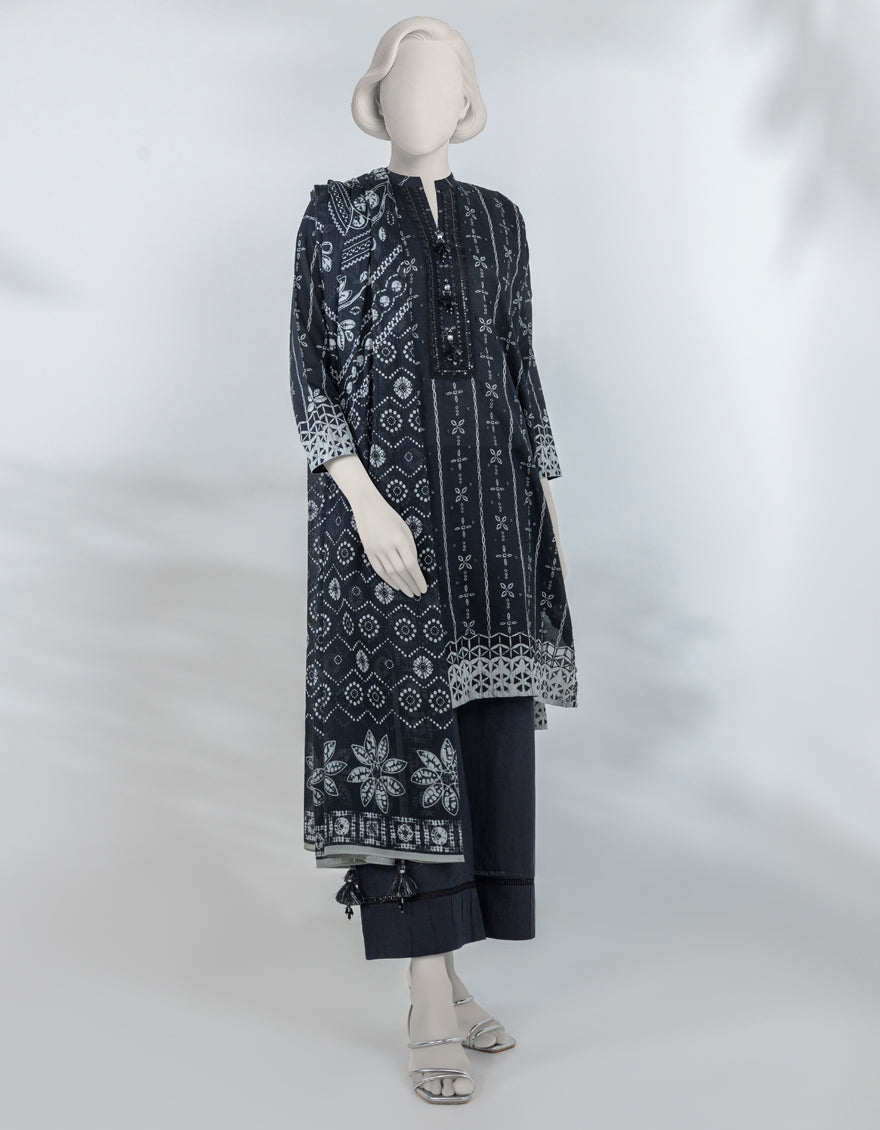 Lawn Multicolor Unstitched Suit - J. Junaid Jamshed