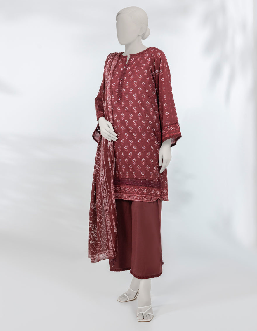 Lawn Multicolor Unstitched Suit - J. Junaid Jamshed