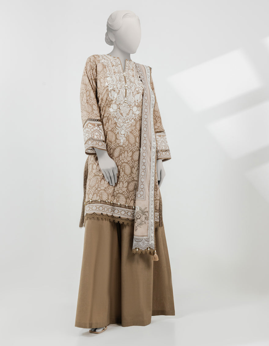 Lawn Multicolor Unstitched Suit - J. Junaid Jamshed