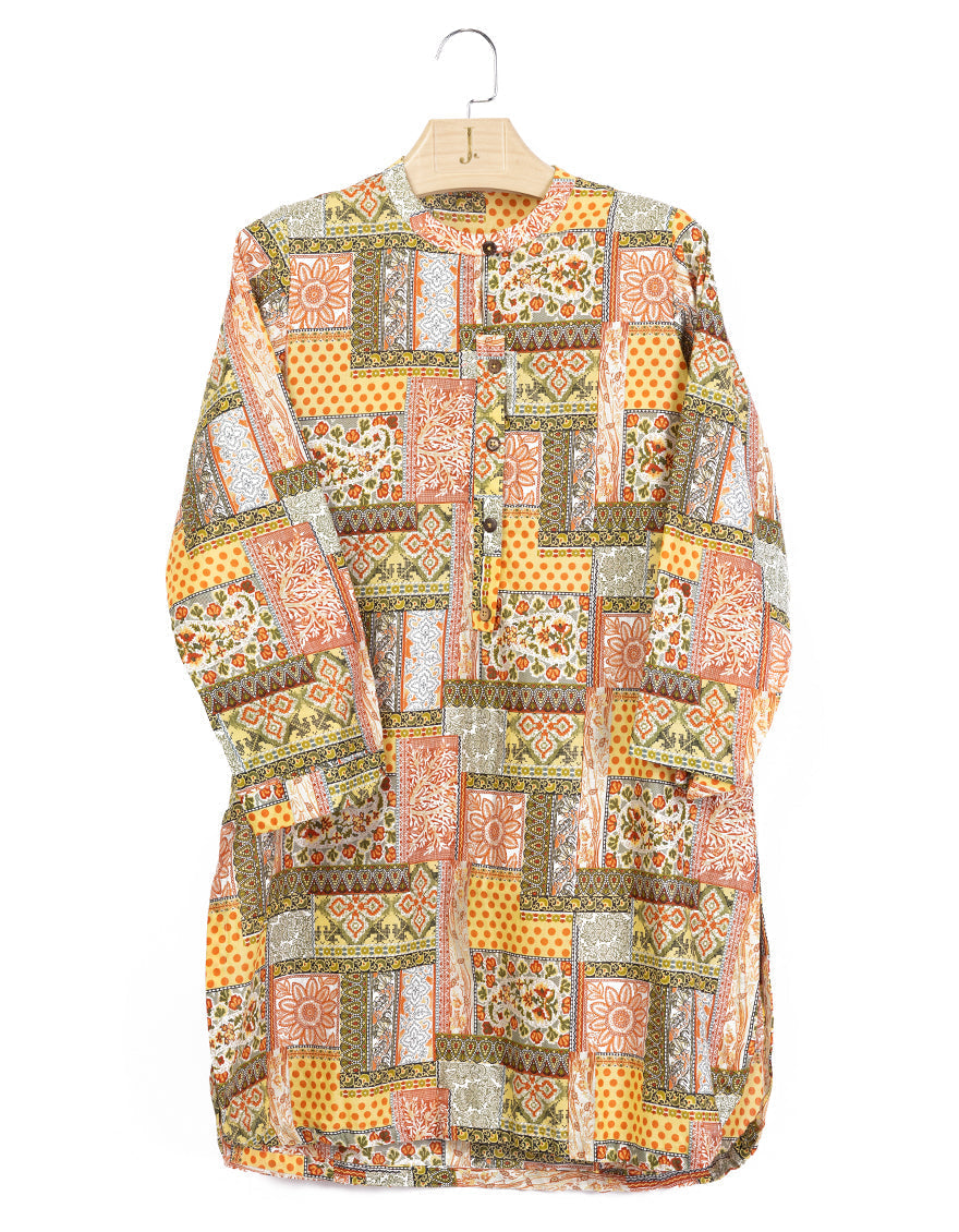Lawn Multicolor Kurti - J. Junaid Jamshed