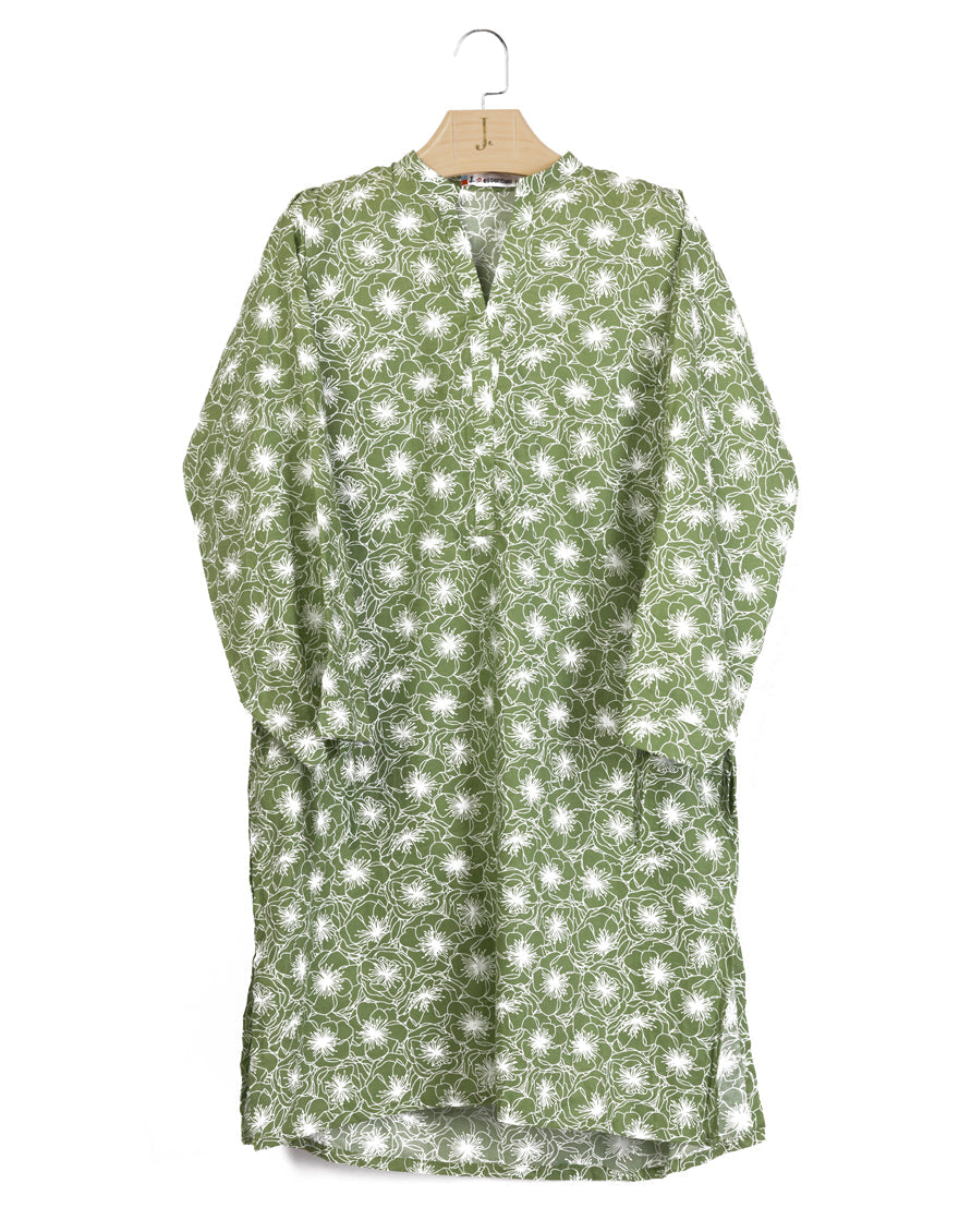 Lawn Green Kurti - J. Junaid Jamshed