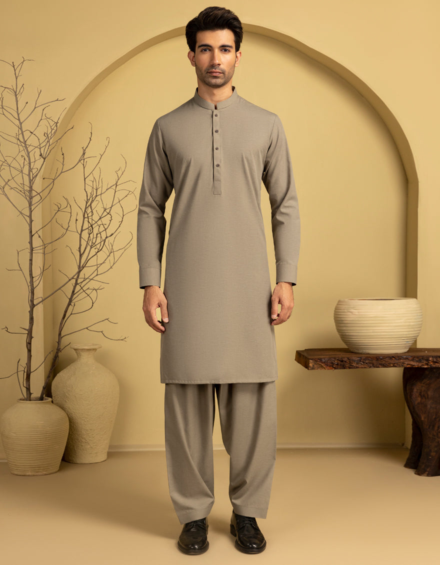 Blended Sage Green Unstitched Suit - J. Junaid Jamshed