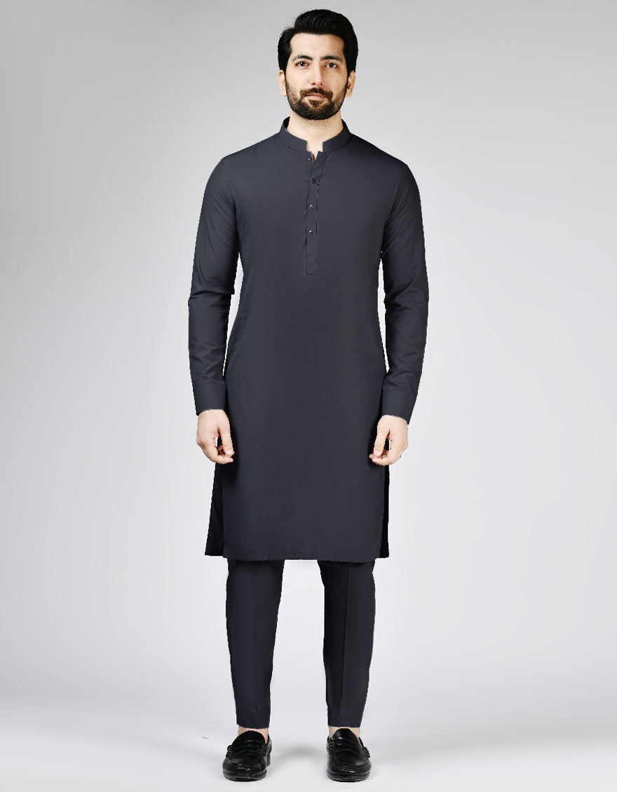 Blended Grey Kurta Trouser - J. Junaid Jamshed