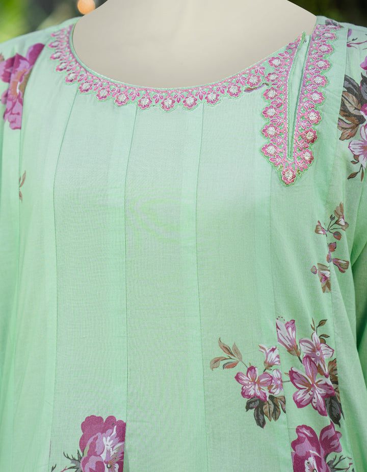 Lawn Green Kurti - J. Junaid Jamshed