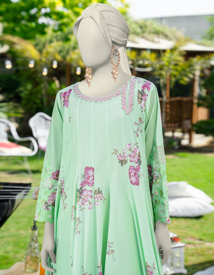 Lawn Green Kurti - J. Junaid Jamshed
