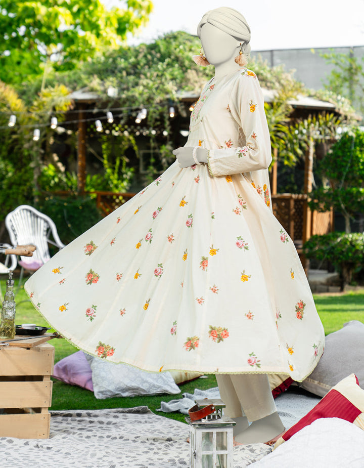 Lawn Beige Kurti - J. Junaid Jamshed