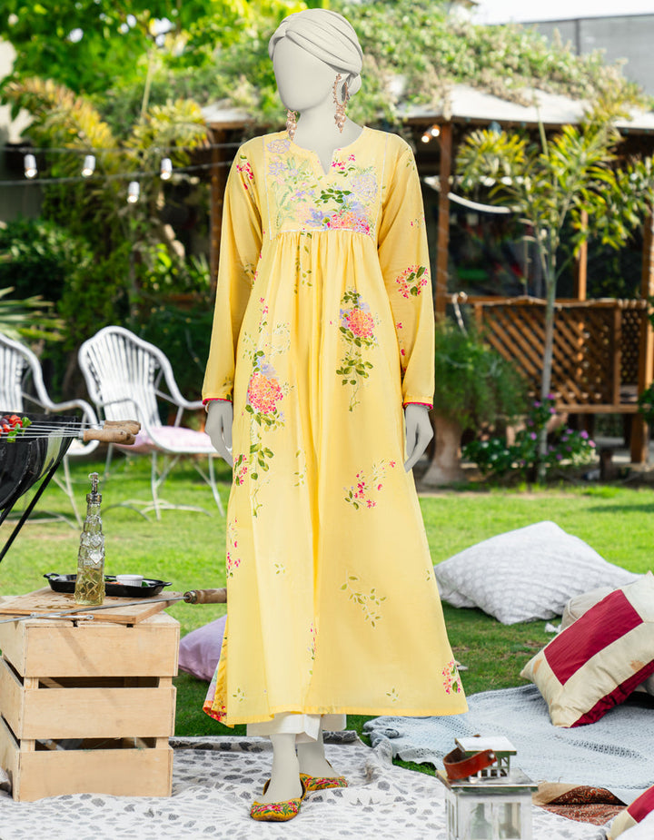Lawn Yellow Kurti - J. Junaid Jamshed