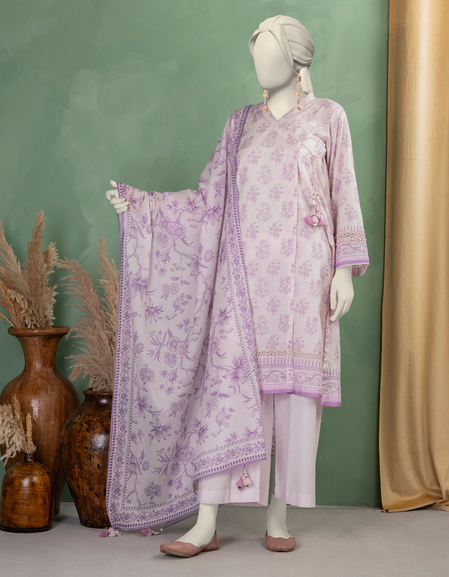 Lawn Lilac Unstitched Suit - J. Junaid Jamshed