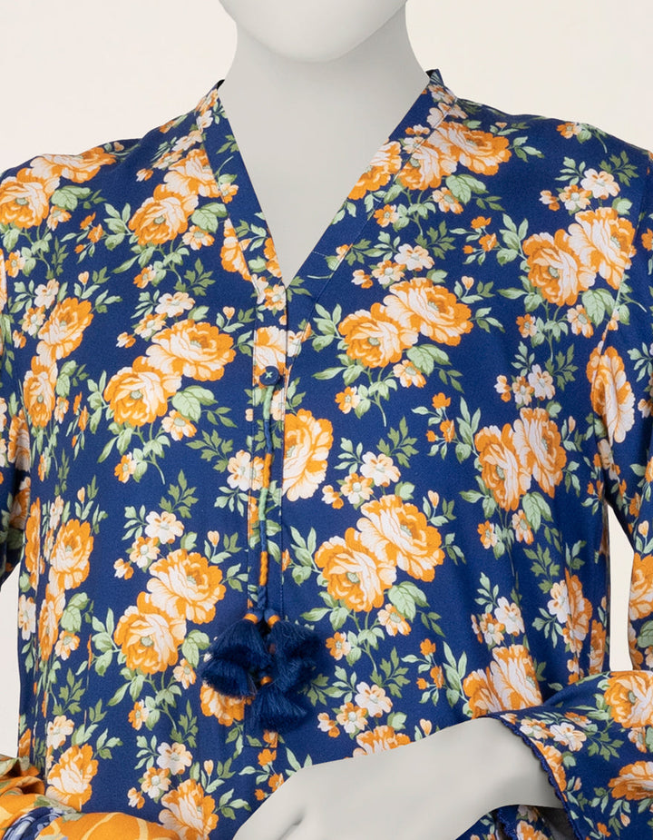 Linen Blue Stitched Suit - J. Junaid Jamshed