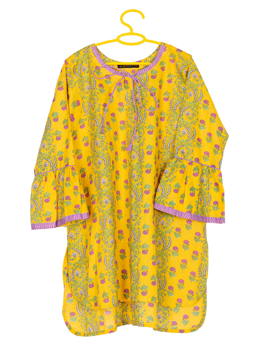 Lawn Yellow Kurti - J. Junaid Jamshed