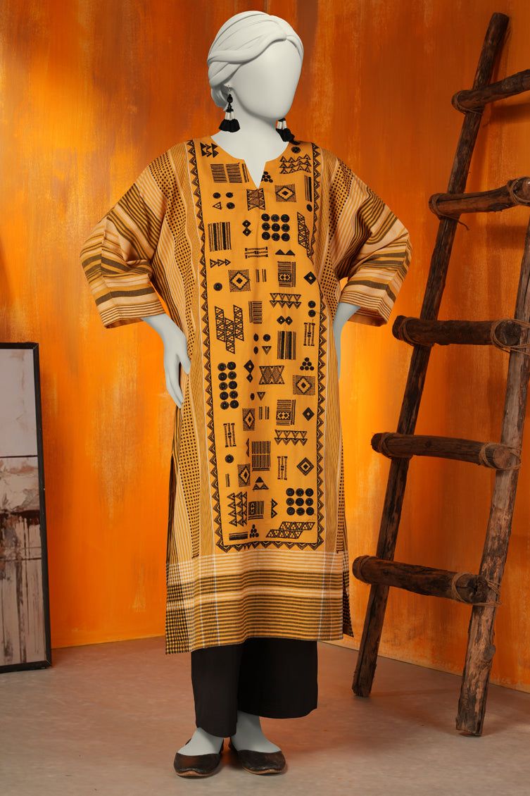 Khaddi Mustard Kurti- J. Junaid Jamshed