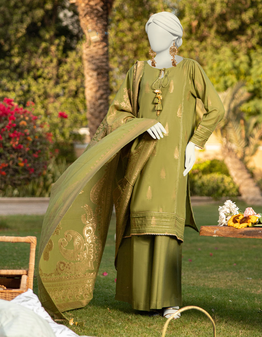 Jacquard Multicolor Unstitched Suit - J. Junaid Jamshed