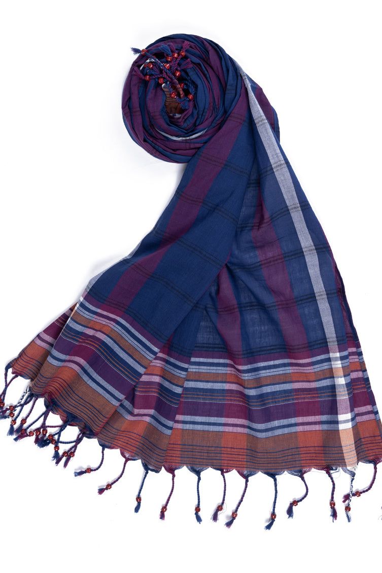 Jacquard Blue Dupatta - J. Junaid Jamshed