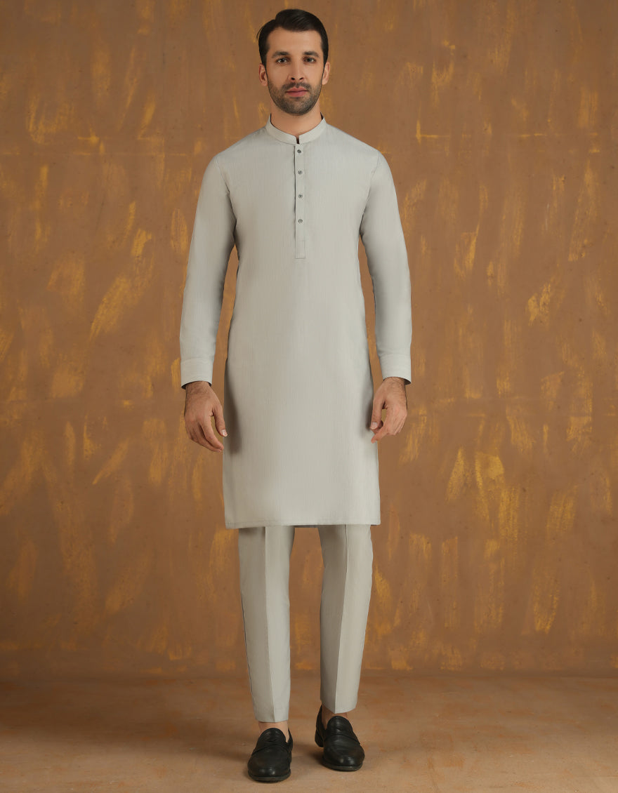 Blended Green Unstitched Suit - J. Junaid Jamshed