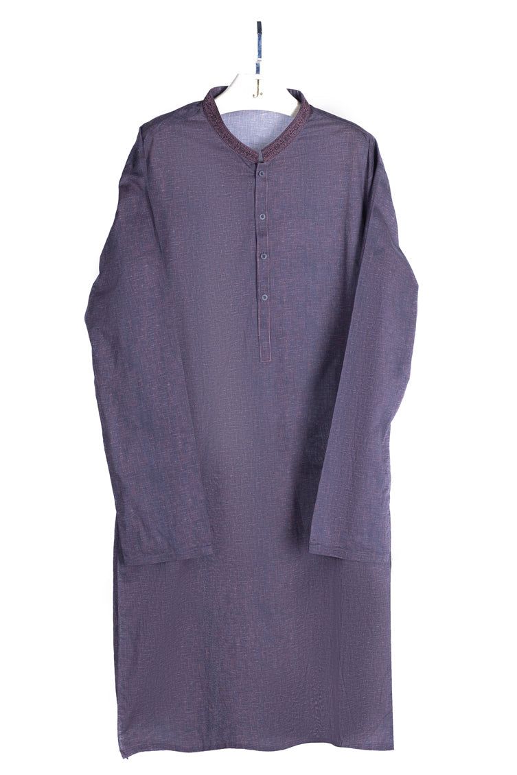 Cotton Ash Grey Kurta - J. Junaid Jamshed