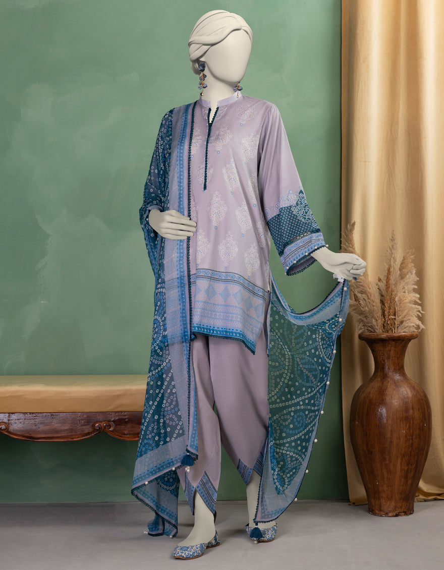 Lawn Lilac Unstitched Suit - J. Junaid Jamshed