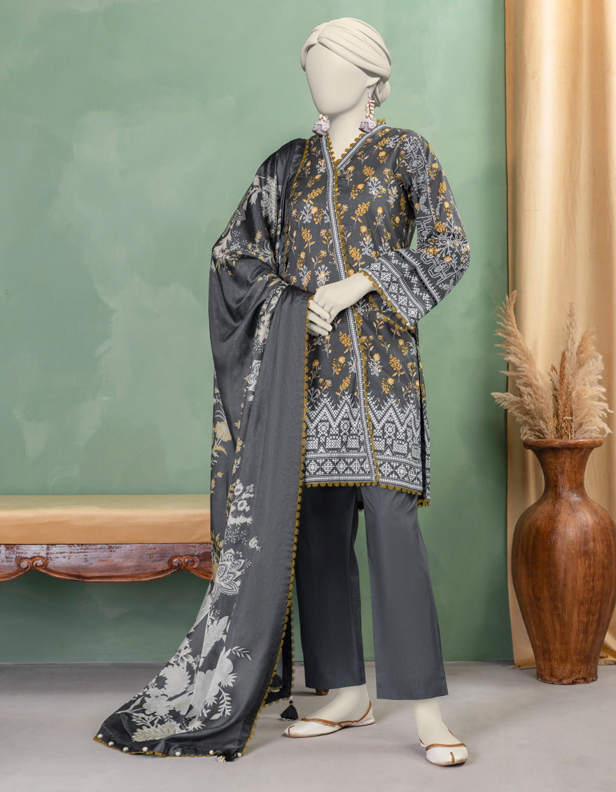 Lawn Multicolor Unstitched Suit - J. Junaid Jamshed