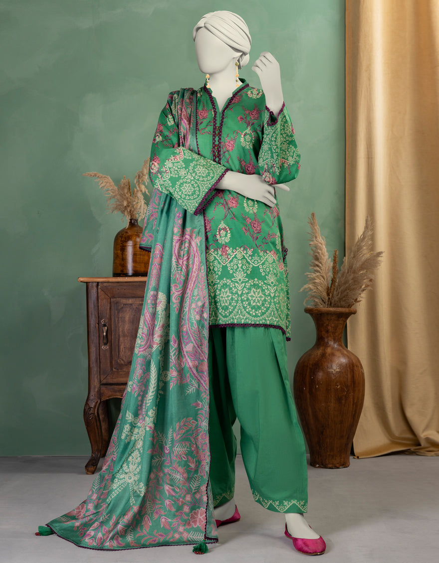 Lawn Multicolor Unstitched Suit - J. Junaid Jamshed