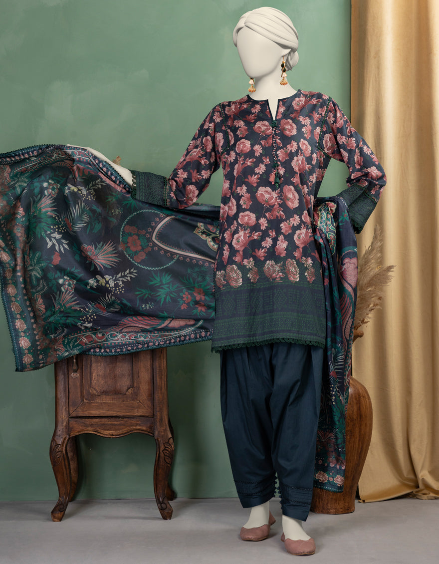 Lawn Multicolor Unstitched Suit - J. Junaid Jamshed