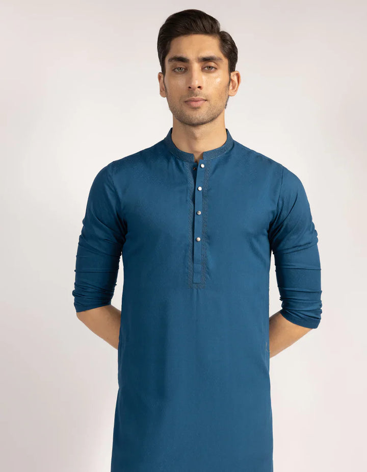 Blended Blue Kurta - J. Junaid Jamshed