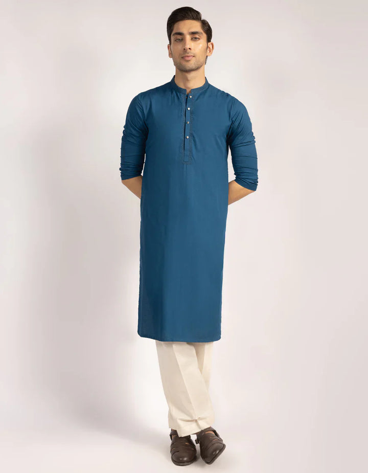 Blended Blue Kurta - J. Junaid Jamshed