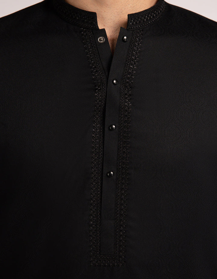 Blended Black Kurta Trouser - J. Junaid Jamshed