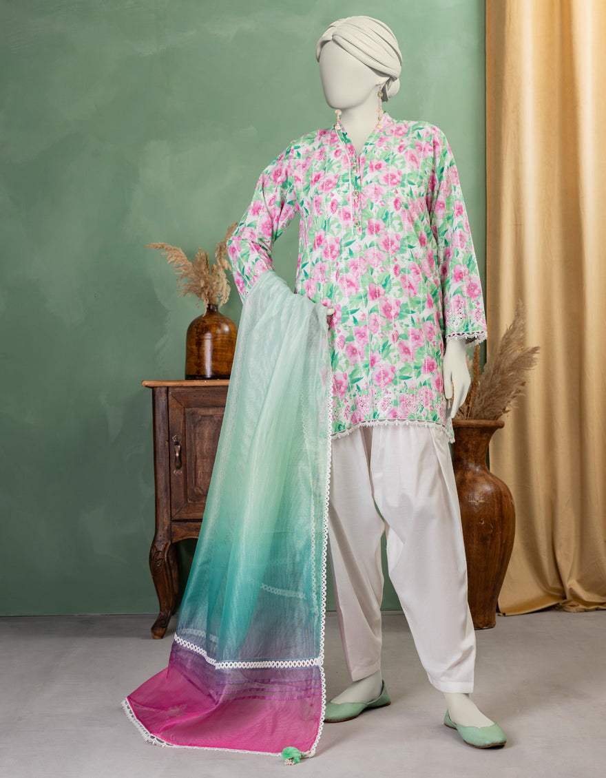 Lawn Multicolor Unstitched Suit - J. Junaid Jamshed