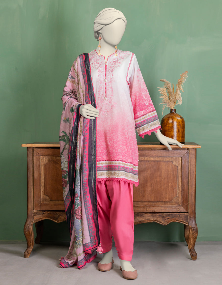 Lawn Multicolor Unstitched Suit - J. Junaid Jamshed